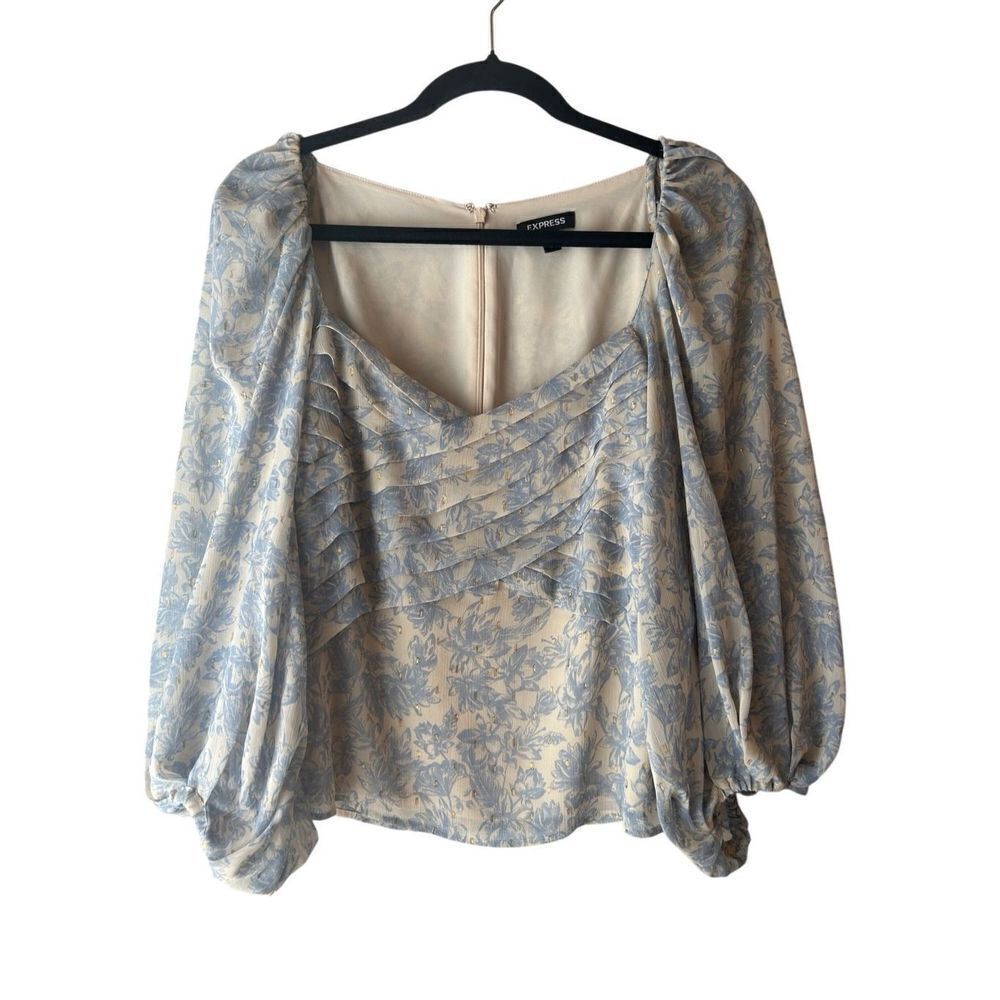 Express chiffon balloon sleeve romantic blouse S